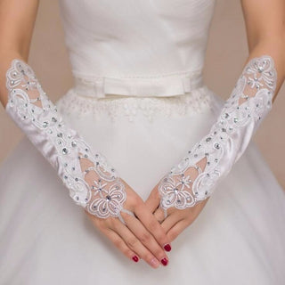 Cheap Satin Bride Bridal Gloves