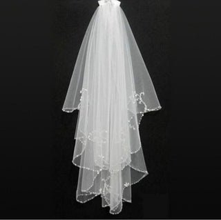Veil With Beaded Pearls